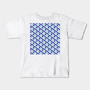 3d geometrical pattern in blue Kids T-Shirt